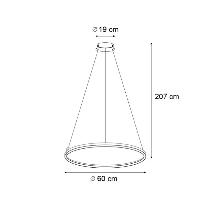 Design hanglamp beige 60cm incl. LED 3-staps dimbaar - Girello