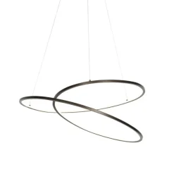Design hanglamp brons 72 cm incl. LED 3-staps dimbaar - Rowan