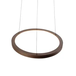 Design hanglamp brons incl. LED dimbaar easylift - Hoop