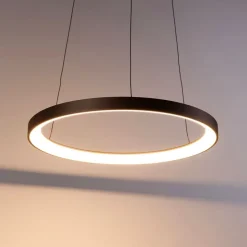 Design hanglamp brons incl. LED dimbaar easylift - Hoop