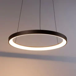 Design hanglamp brons incl. LED dimbaar easylift - Hoop