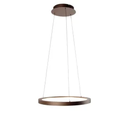 Design hanglamp brons incl. LED dimbaar easylift - Hoop