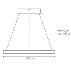 Design hanglamp brons incl. LED dimbaar easylift - Hoop
