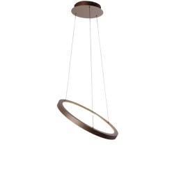 Design hanglamp brons incl. LED dimbaar easylift - Hoop