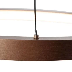 Design hanglamp brons incl. LED dimbaar easylift - Hoop