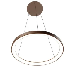 Design hanglamp brons incl. LED dimbaar easylift - Hoop