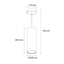 Design hanglamp donkerbrons GU10 50mm - Tubo
