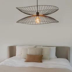 Design hanglamp donkerbrons met dubbele kap - Pua