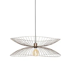 Design hanglamp donkerbrons met dubbele kap - Pua