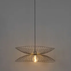 Design hanglamp donkerbrons met dubbele kap - Pua