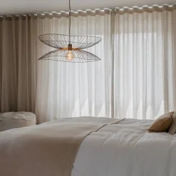 Design hanglamp donkerbrons met dubbele kap - Pua