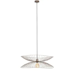 Design hanglamp donkerbrons met dubbele kap - Pua