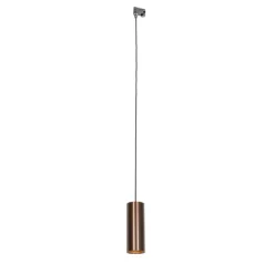 Design hanglamp donkerbrons incl. rail adapter 3-fase - 3-Phase Tubo