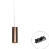 Design hanglamp donkerbrons incl. rail adapter 1-fase - Iconic Tubo