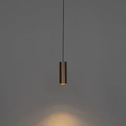 Design hanglamp donkerbrons incl. rail adapter 1-fase - Iconic Tubo