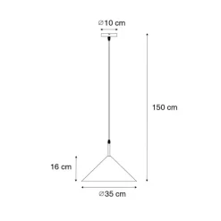 Design hanglamp geel driehoek - Triangolo