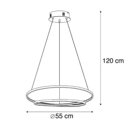 Design hanglamp goud 55 cm incl. LED dimbaar - Rowan