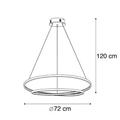 Design hanglamp goud 72 cm incl. LED dimbaar - Rowan