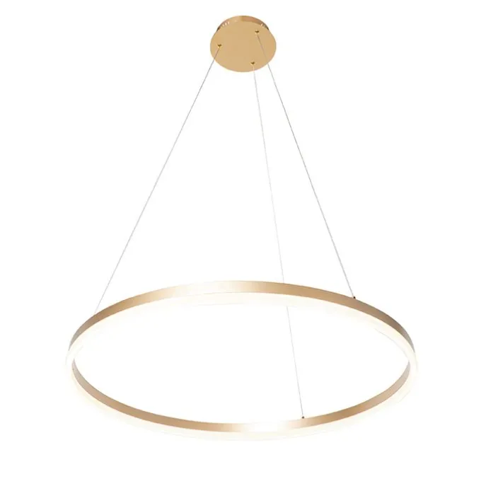 Design hanglamp goud 60 cm incl. LED 3-staps dimbaar - Anello