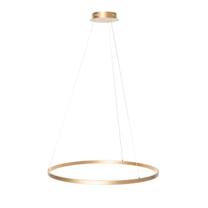 Design hanglamp goud 60 cm incl. LED 3-staps dimbaar - Anello