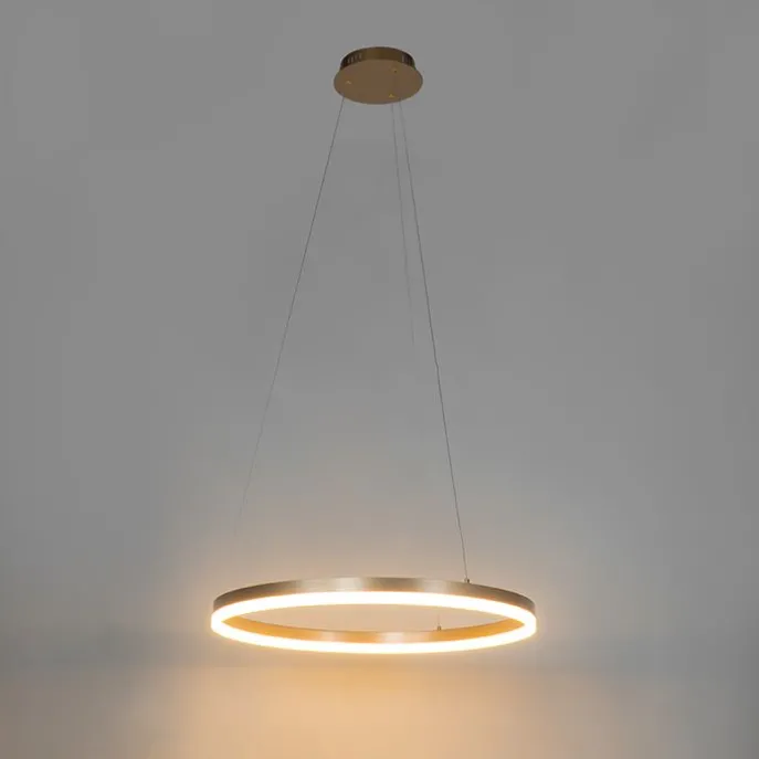 Design hanglamp goud 60 cm incl. LED 3-staps dimbaar - Anello