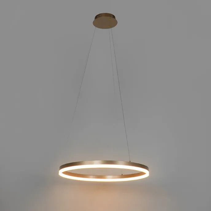 Design hanglamp goud 60 cm incl. LED 3-staps dimbaar - Anello