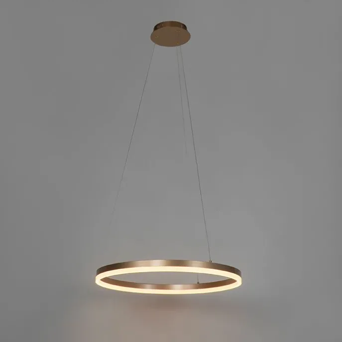 Design hanglamp goud 60 cm incl. LED 3-staps dimbaar - Anello