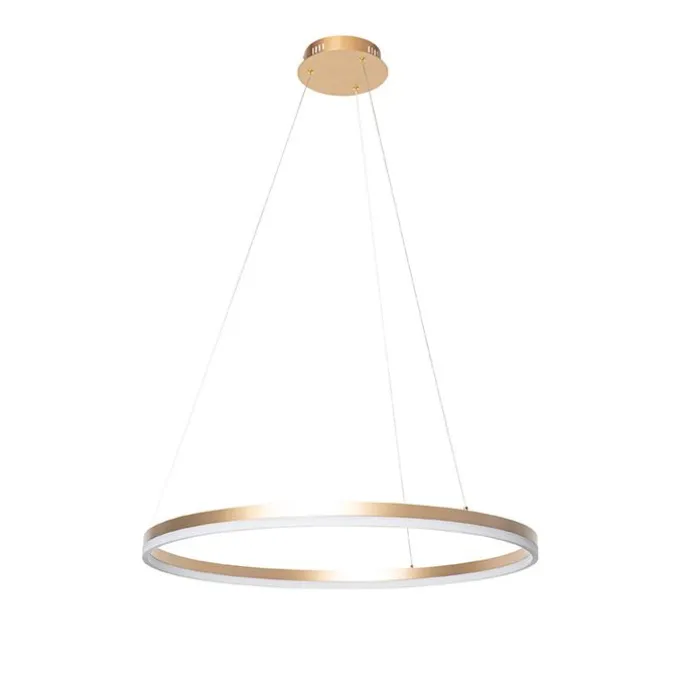 Design hanglamp goud 60 cm incl. LED 3-staps dimbaar - Anello