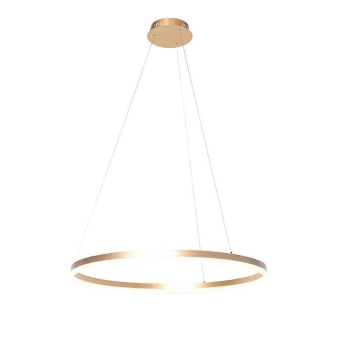Design hanglamp goud 60 cm incl. LED 3-staps dimbaar - Anello