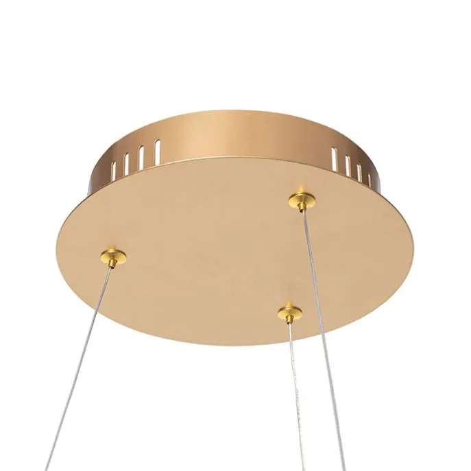 Design hanglamp goud 60 cm incl. LED 3-staps dimbaar - Anello