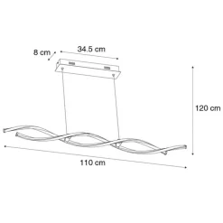 Design hanglamp goud incl. LED dimbaar - Zina