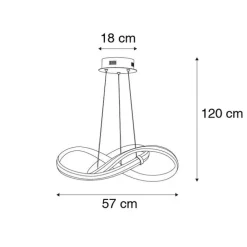 Design hanglamp goud incl. LED 60 cm - Belinda