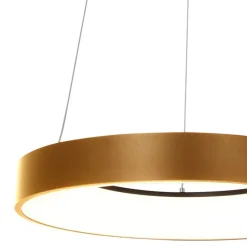 Design hanglamp goud incl. LED dimbaar - Ringlede