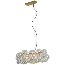 Design hanglamp goud met regenboog glas 8-lichts - Uvas