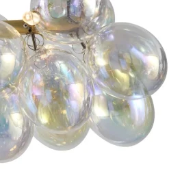Design hanglamp goud met regenboog glas 8-lichts - Uvas
