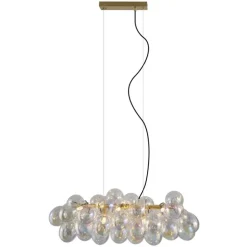 Design hanglamp goud met regenboog glas 8-lichts - Uvas