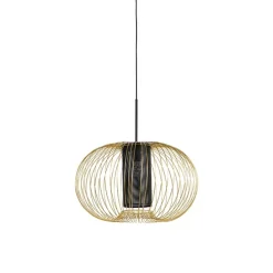 Design hanglamp goud met zwart 60 cm - Marnie
