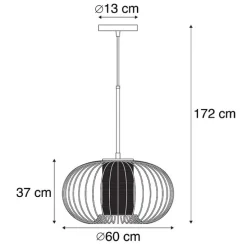 Design hanglamp goud met zwart 60 cm - Marnie