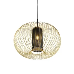 Design hanglamp goud met zwart 60 cm - Marnie