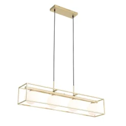 Design hanglamp goud met wit glas 4-lichts - Aniek