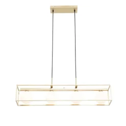 Design hanglamp goud met wit glas 4-lichts - Aniek