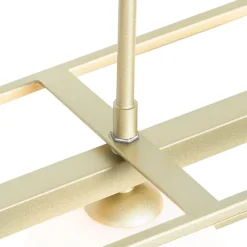 Design hanglamp goud met wit glas 4-lichts - Aniek