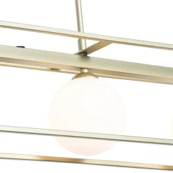 Design hanglamp goud met wit glas 4-lichts - Aniek