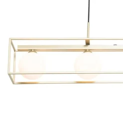 Design hanglamp goud met wit glas 4-lichts - Aniek