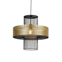 Design hanglamp goud met zwart 50 cm - Tess