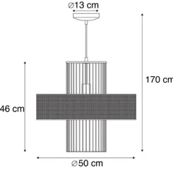 Design hanglamp goud met zwart 50 cm - Tess