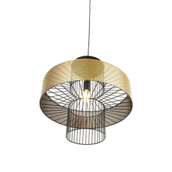 Design hanglamp goud met zwart 50 cm - Tess