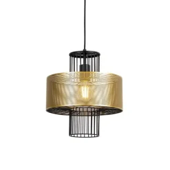Design hanglamp goud met zwart 30 cm - Tess