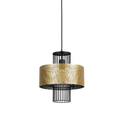 Design hanglamp goud met zwart 30 cm - Tess