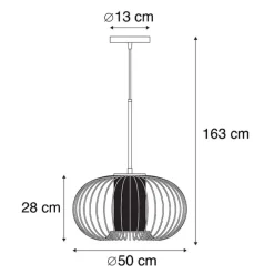 Design hanglamp goud met zwart 50 cm - Marnie